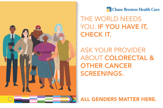 The World Need you. If you have it, check it. Ask your provider about colorectal and other cancer screenings.