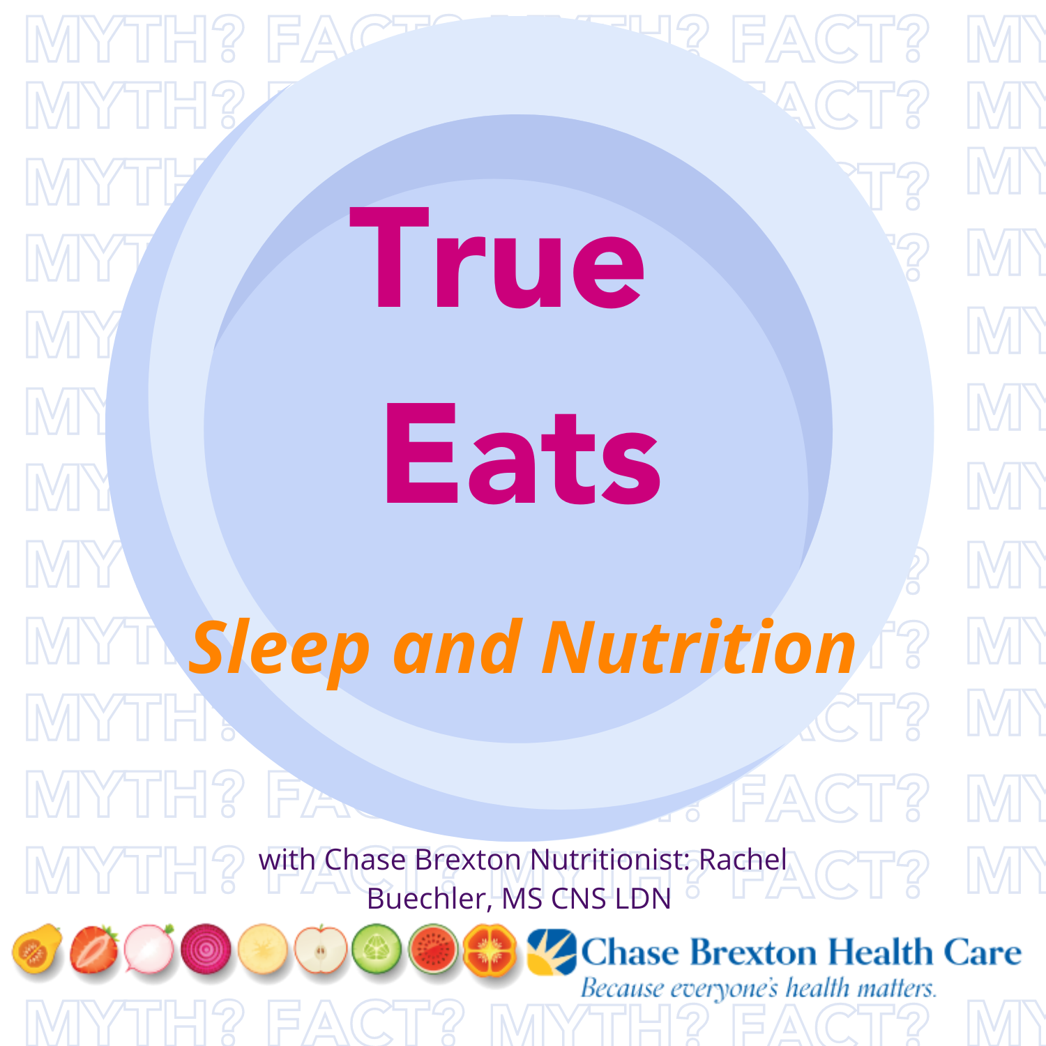 blue plate graphic with True Eats Sleep and Nutrition written on the plate