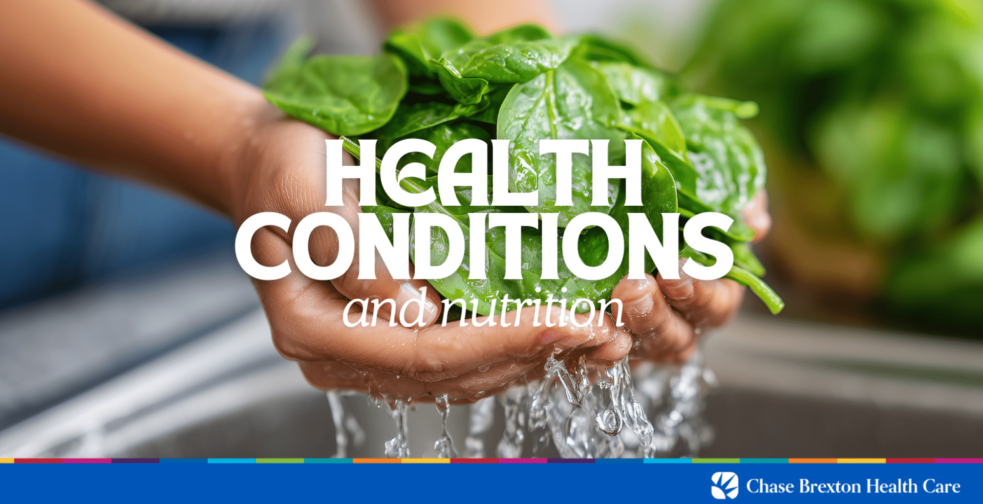 Health Conditions and Nutrition. Hands of spinach 