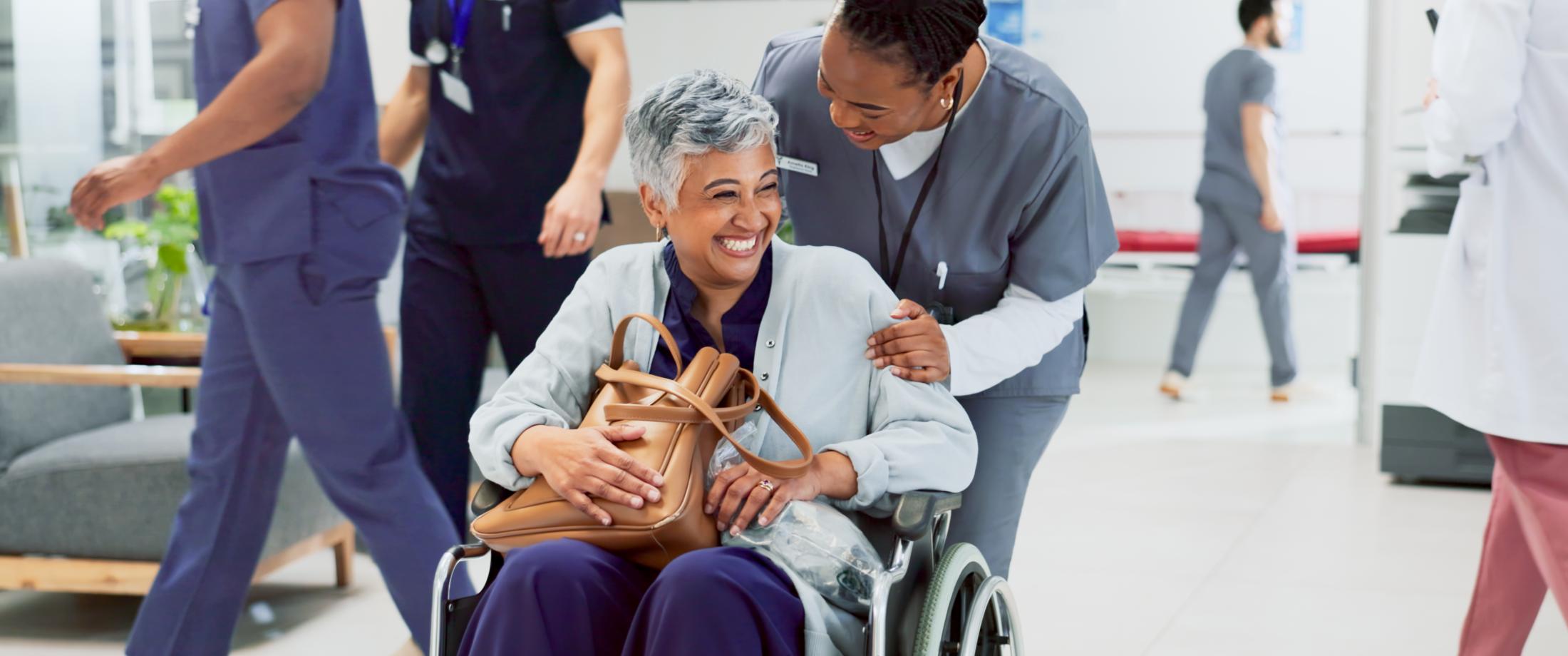 Person being released from the hospital.