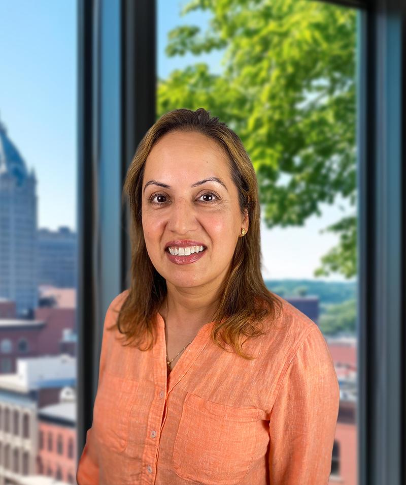 A headshot of Dr. Sarah Sheikh.