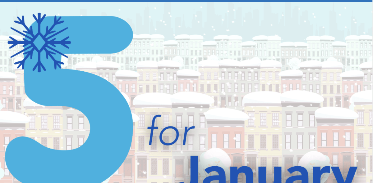 Newsletter banner that says 5 for January