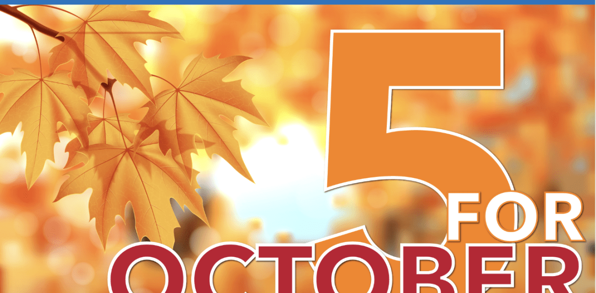 Newsletter banner that says 5 for October
