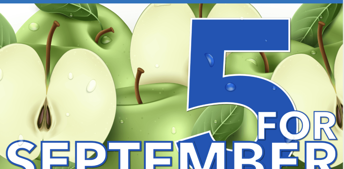 Newsletter banner that says 5 for September