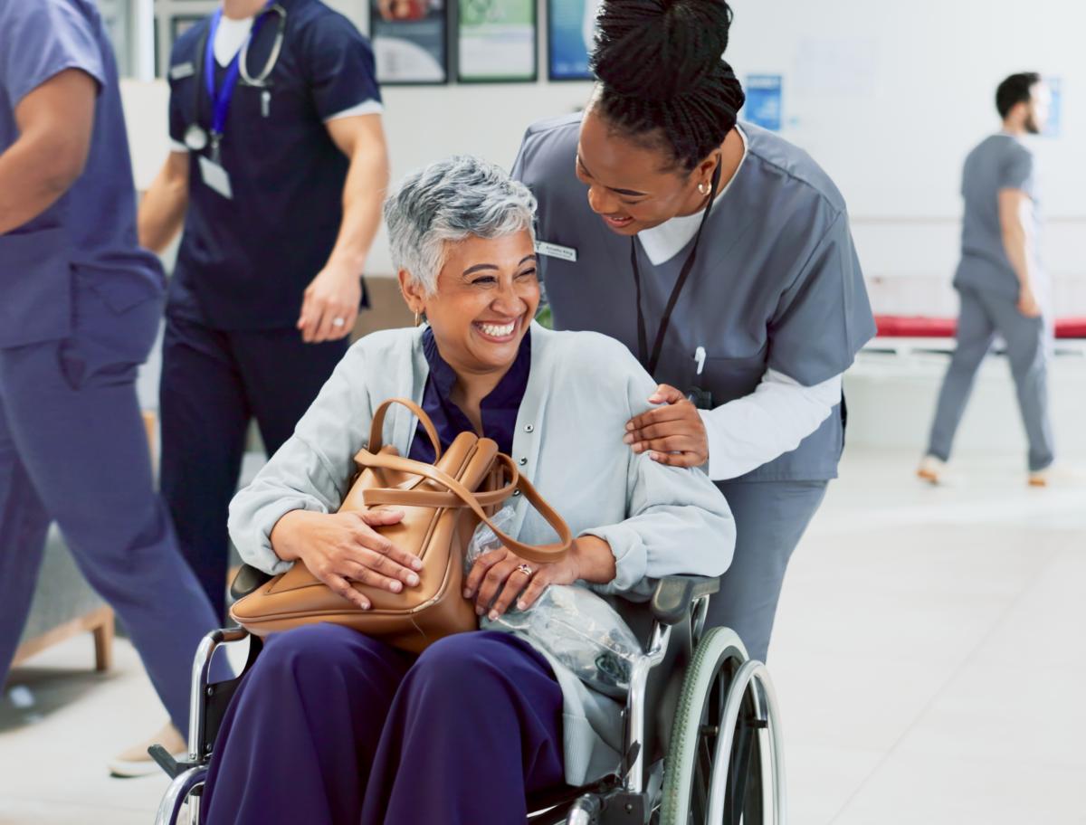 Person being released from the hospital.