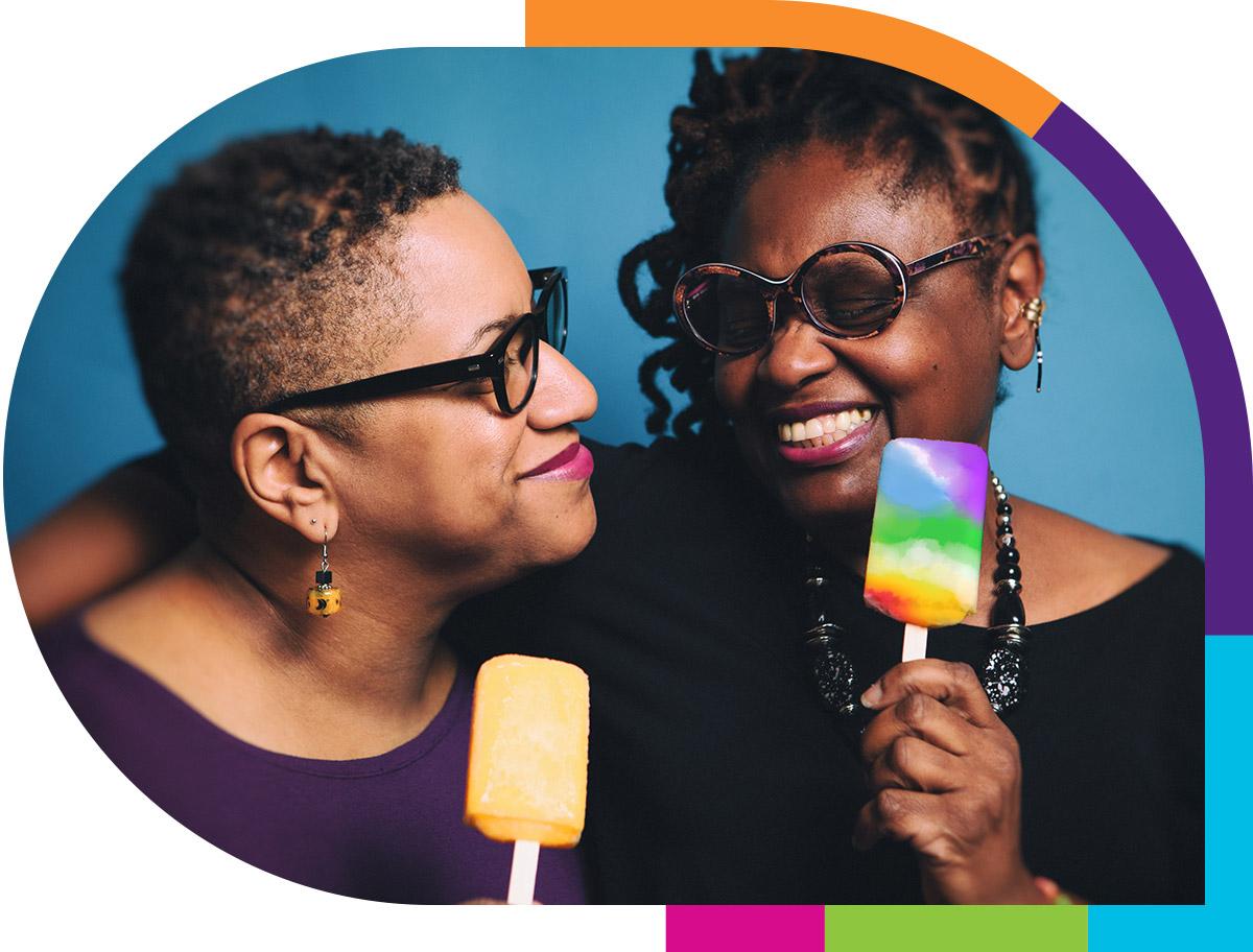 Happy older lesbian couple