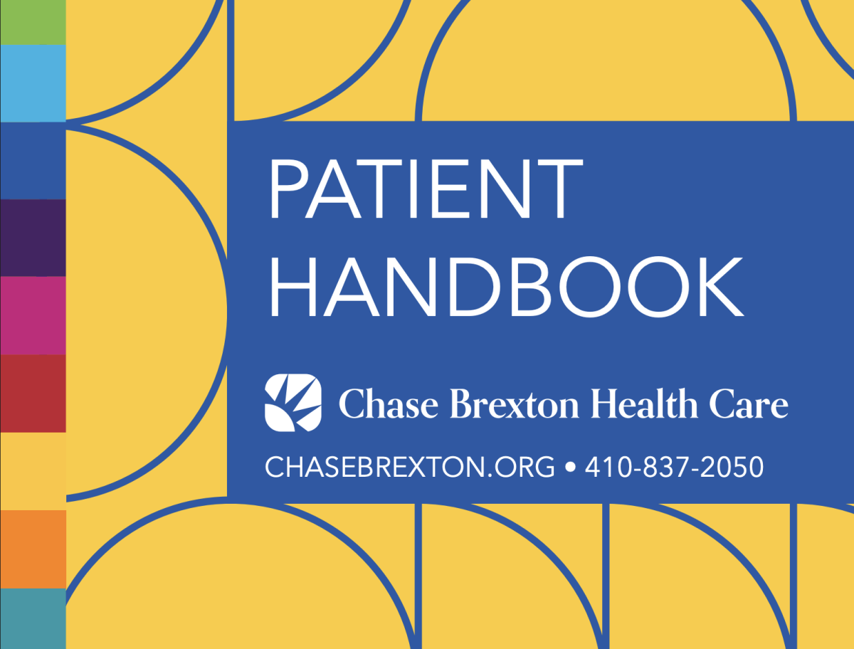 Yellow and blue cover for Patient Handbook