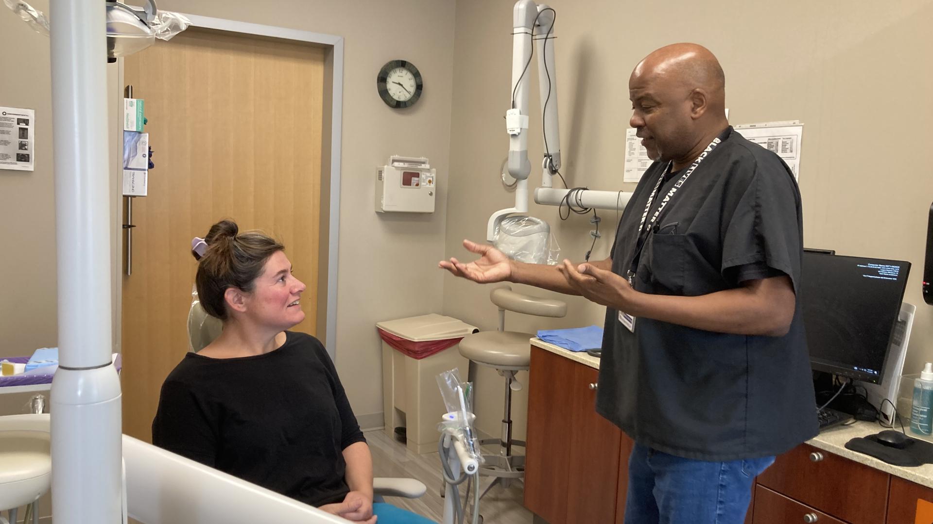 Photo of patient and dental provider 