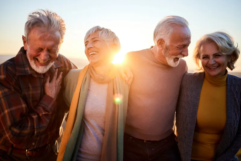 A group of happy older individuals.